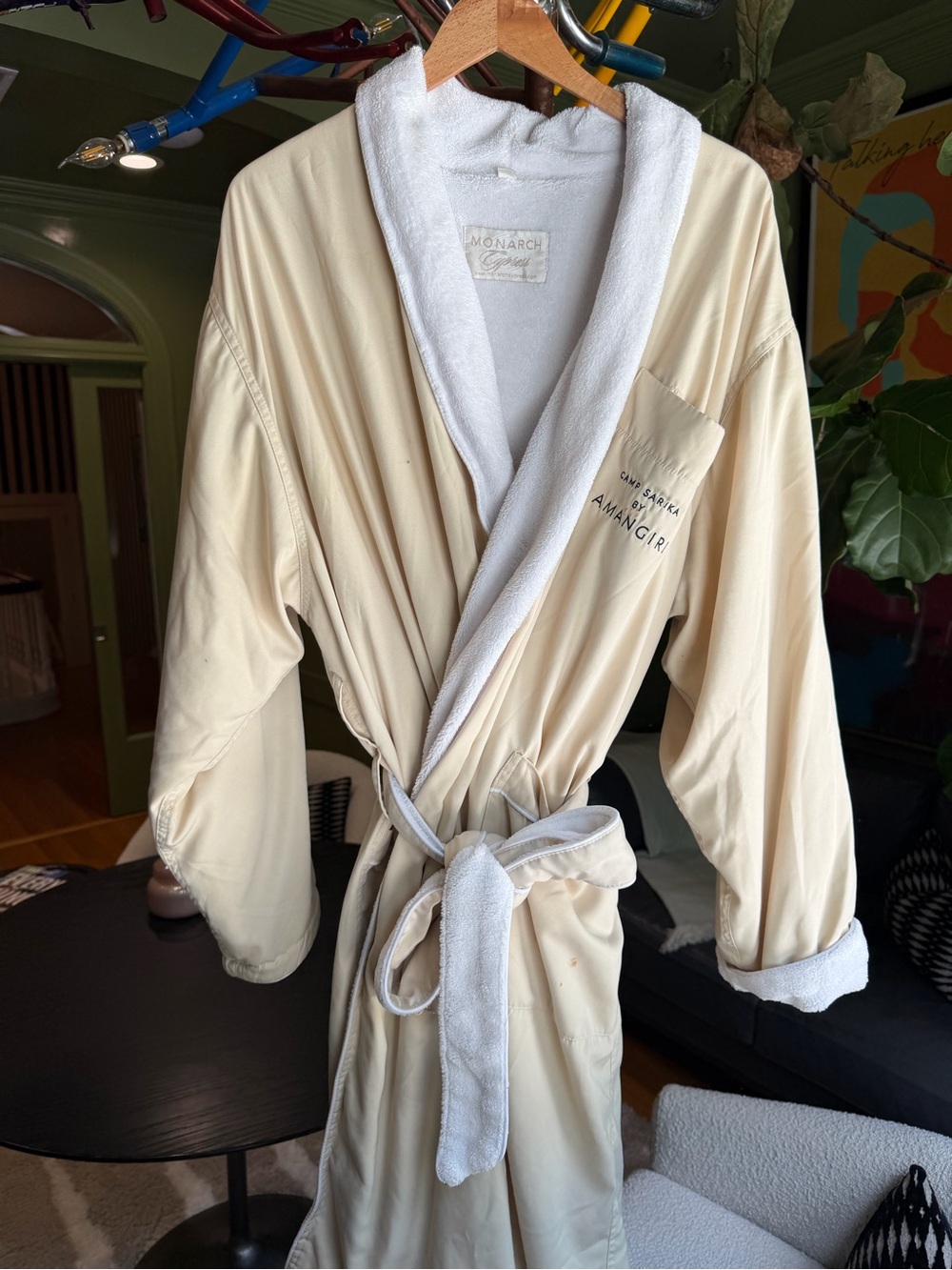 Classic Cream Robe with White Terry Trim